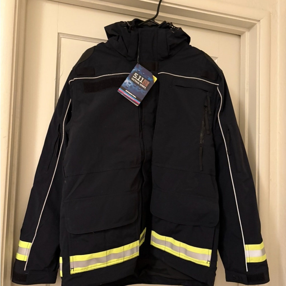 5.11 Tactical Dark Jacket with Yellow Stripes